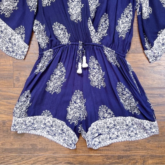Faithfull • Yacht Romper playsuit navy blue Devani print bandana floral Anthro - Picture 6 of 16